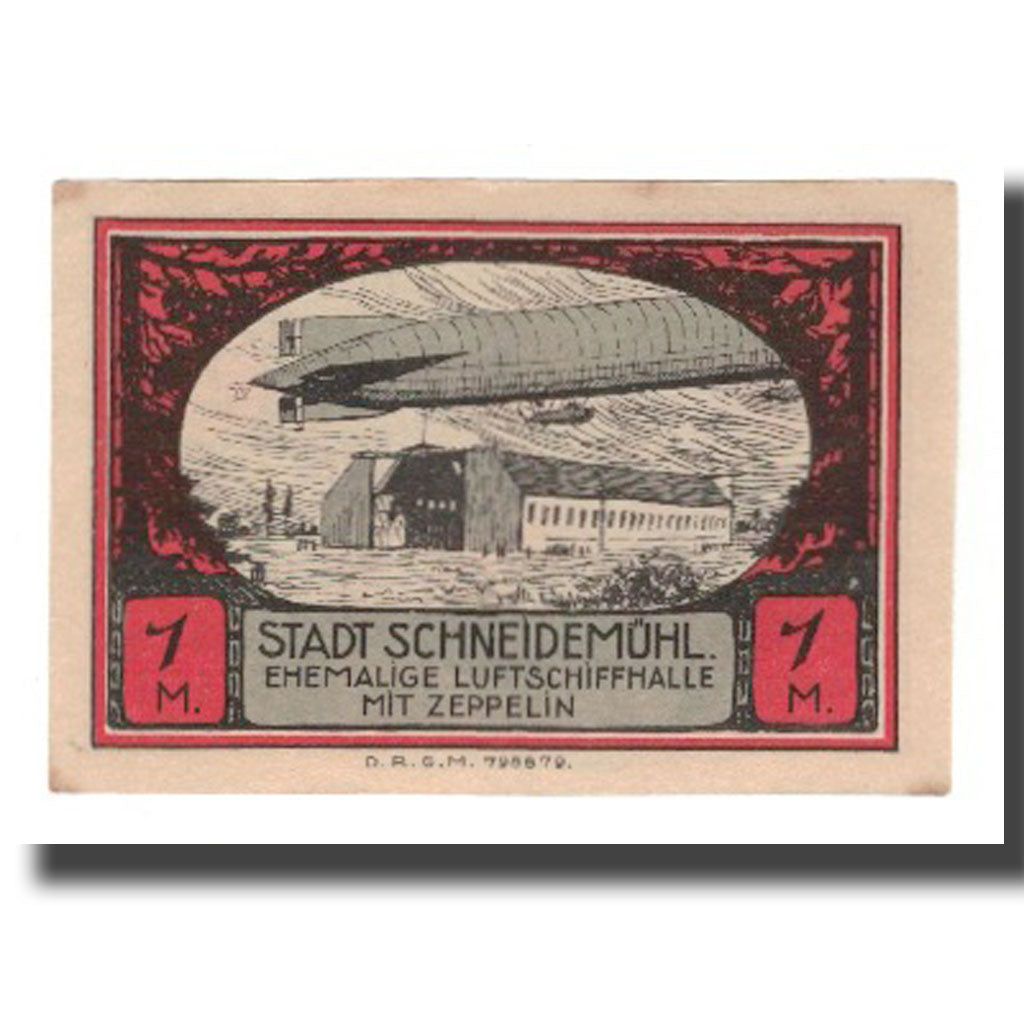 Banconote, Germania, Schneidemühl Städtische Sparkasse, 1 Mark, batiment 1