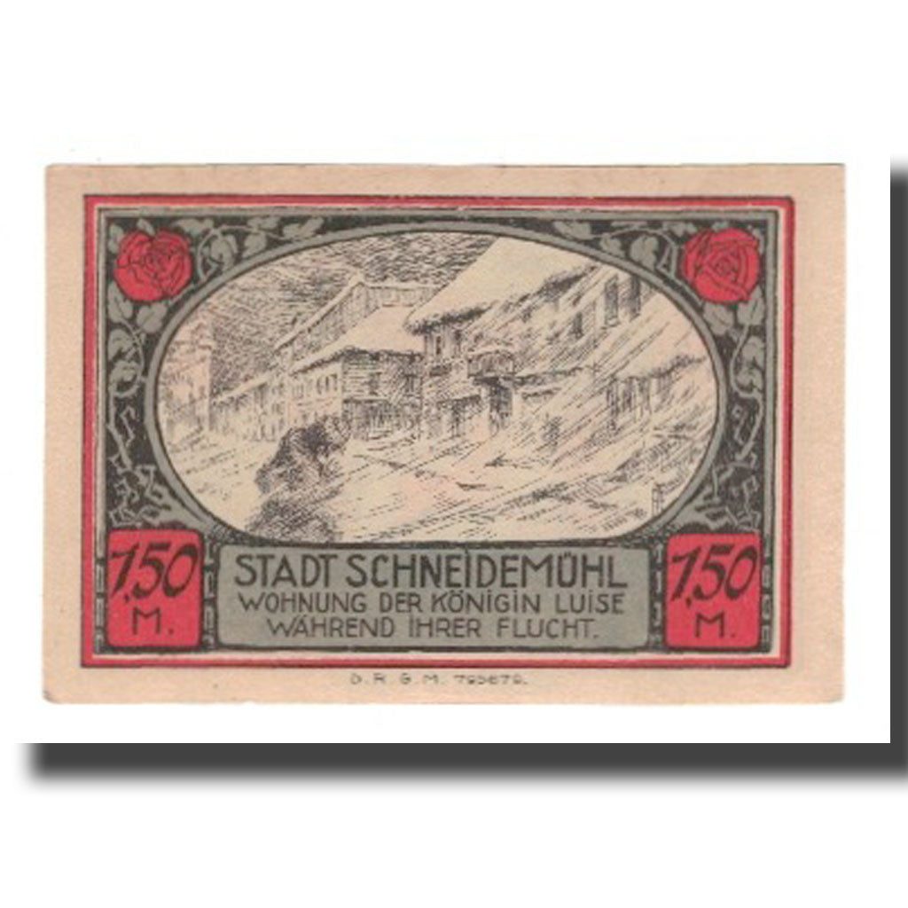 Nota, Alemanha, Schneidemühl Städtische Sparkasse, 1.5 Mark, maison 1, 1922