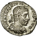 Moneta, Elagabalus, Denarius, AU(50-53), Srebro, Cohen:61