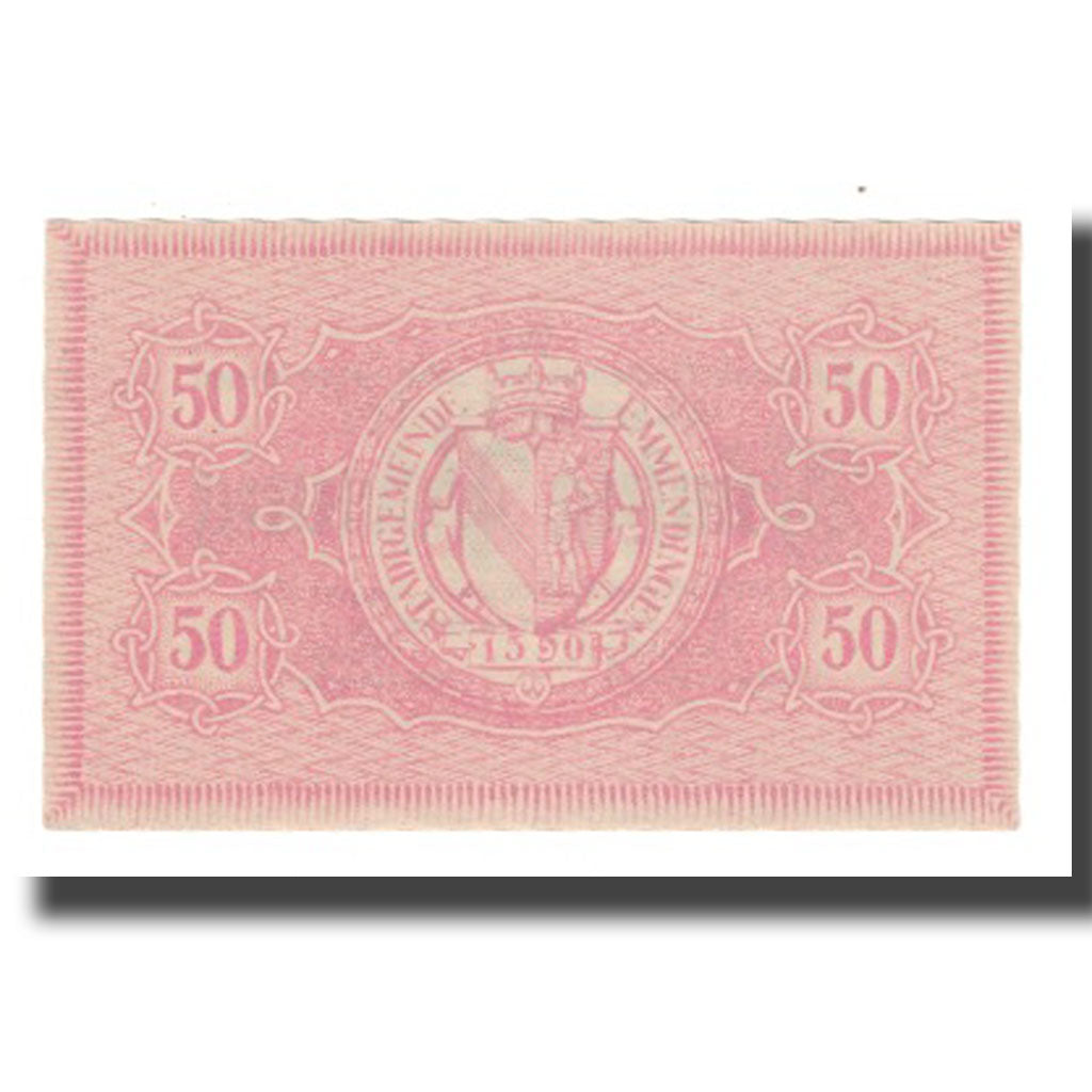 Billet, Allemagne, Emmendingen Stadt, 50 Pfennig, valeur faciale 1, 1917