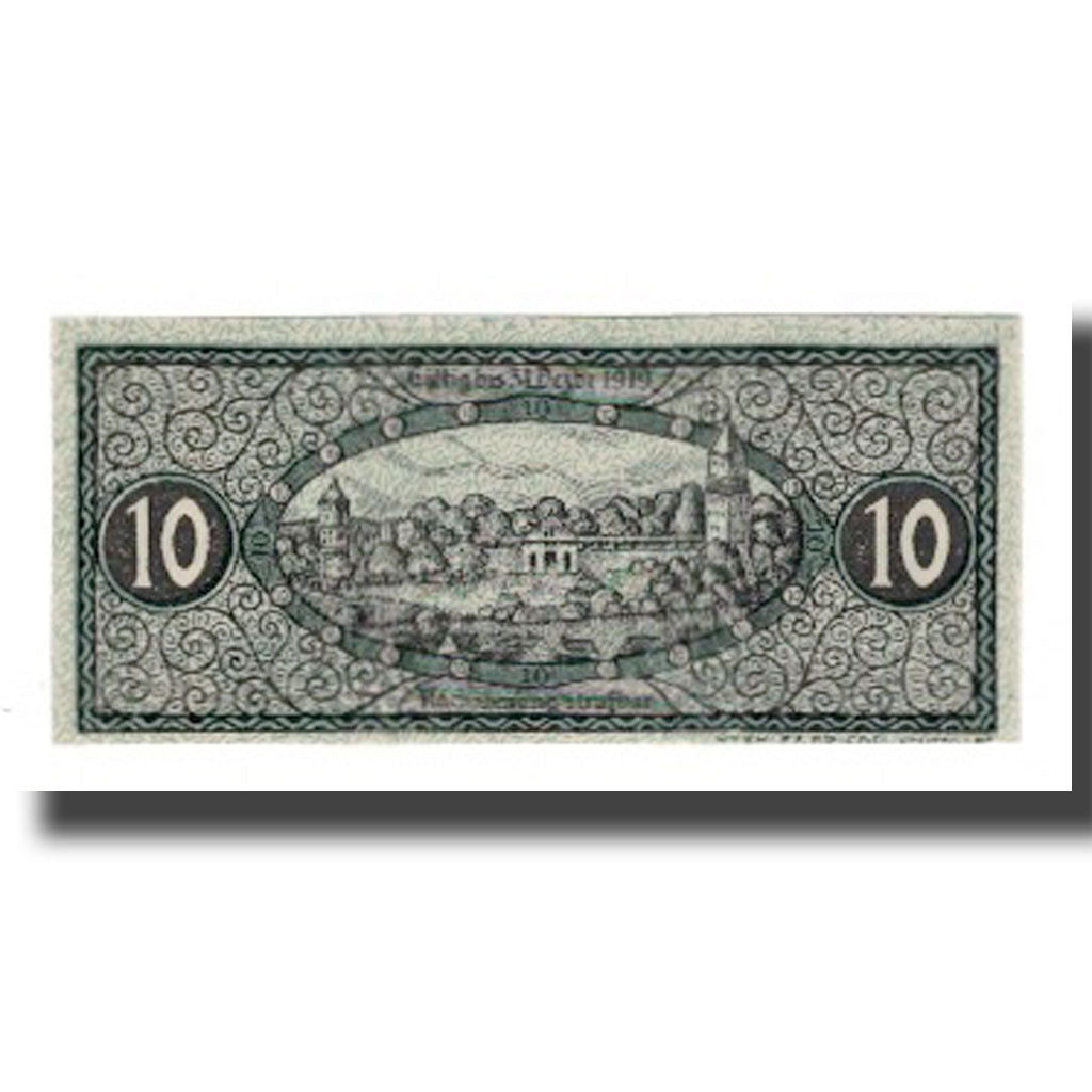 Banknot, Niemcy, Biberach Oberamt, 10 Pfennig, paysage 1, 1919, 1919-12-31