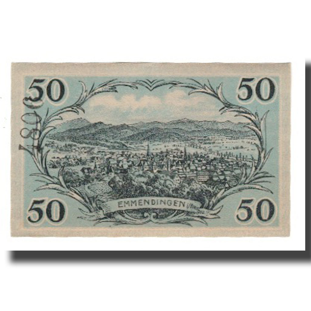 Geldschein, Deutschland, Emmendingen Stadt, 50 Pfennig, paysage 1, 1921