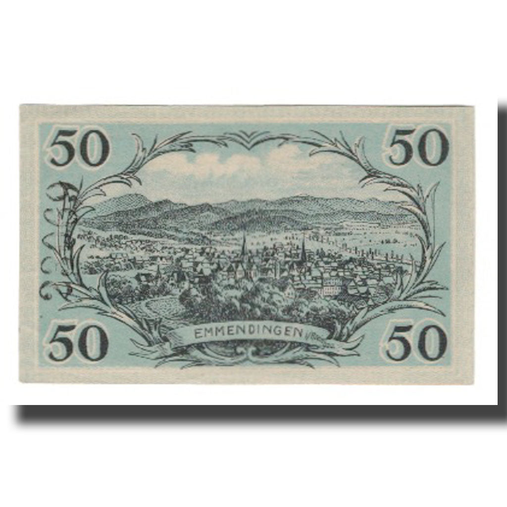Geldschein, Deutschland, Emmendingen Stadt, 50 Pfennig, paysage 2, 1921
