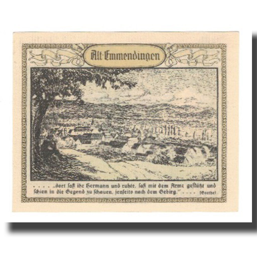 Banknot, Niemcy, Emmendingen Stadt, 50 Pfennig, paysage, 1921, AU(55-58)
