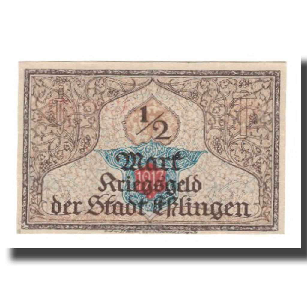 Billet, Allemagne, Esslingen Stadt, 50 Pfennig, valeur faciale 1, 1919
