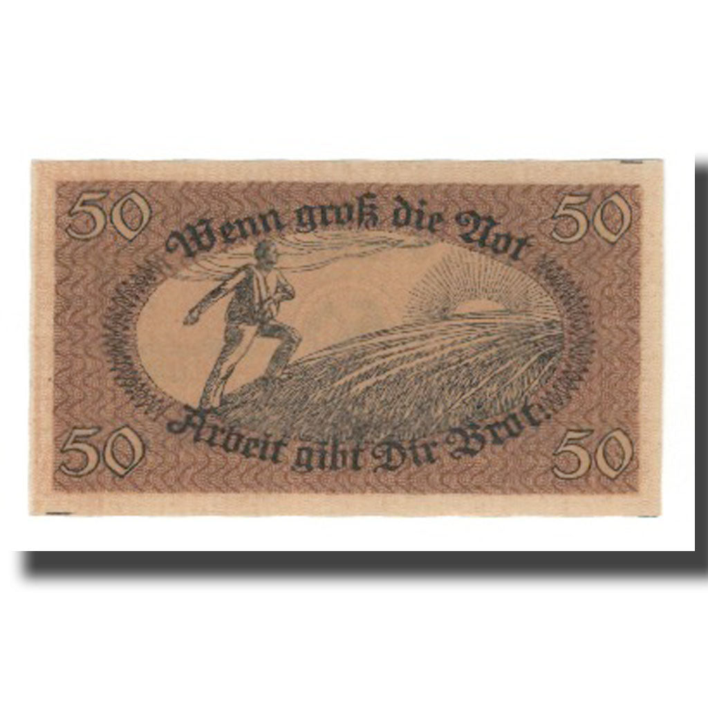 Banconote, Germania, Ettenheim Stadt, 50 Pfennig, personnage, 1921, 1921-04-01