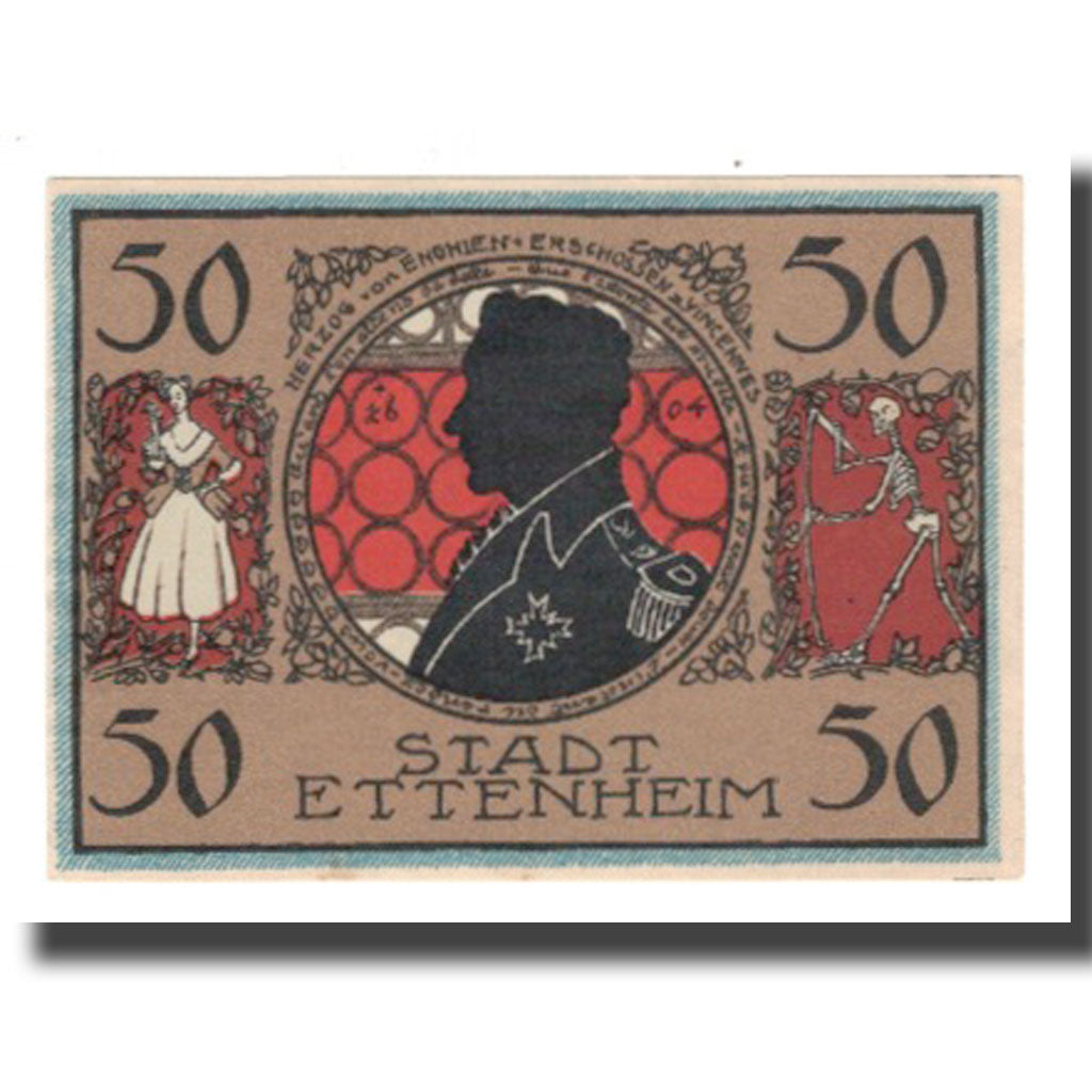 Banconote, Germania, Ettenheim Stadt, 50 Pfennig, personnage, 1922, 1922-03-01