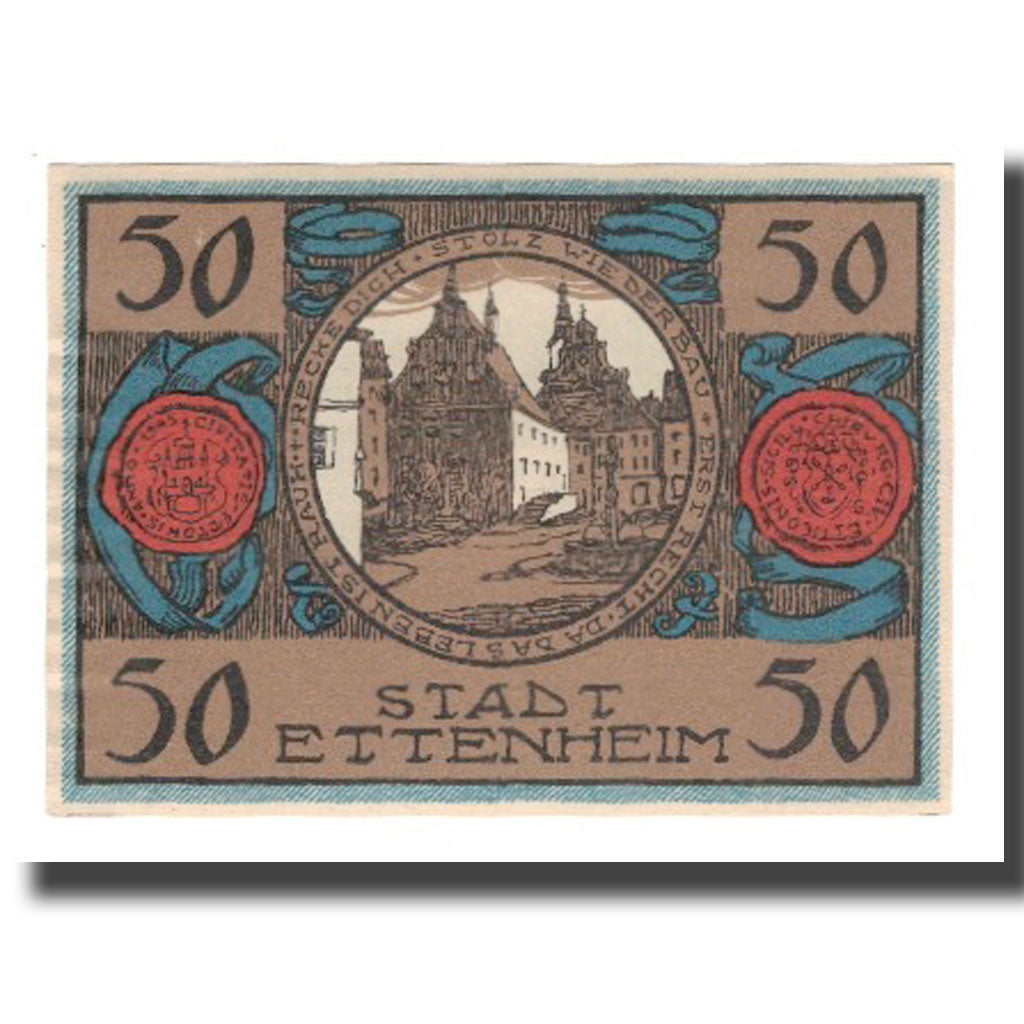 Banconote, Germania, Ettenheim Stadt, 50 Pfennig, village, 1922, 1922-03-01