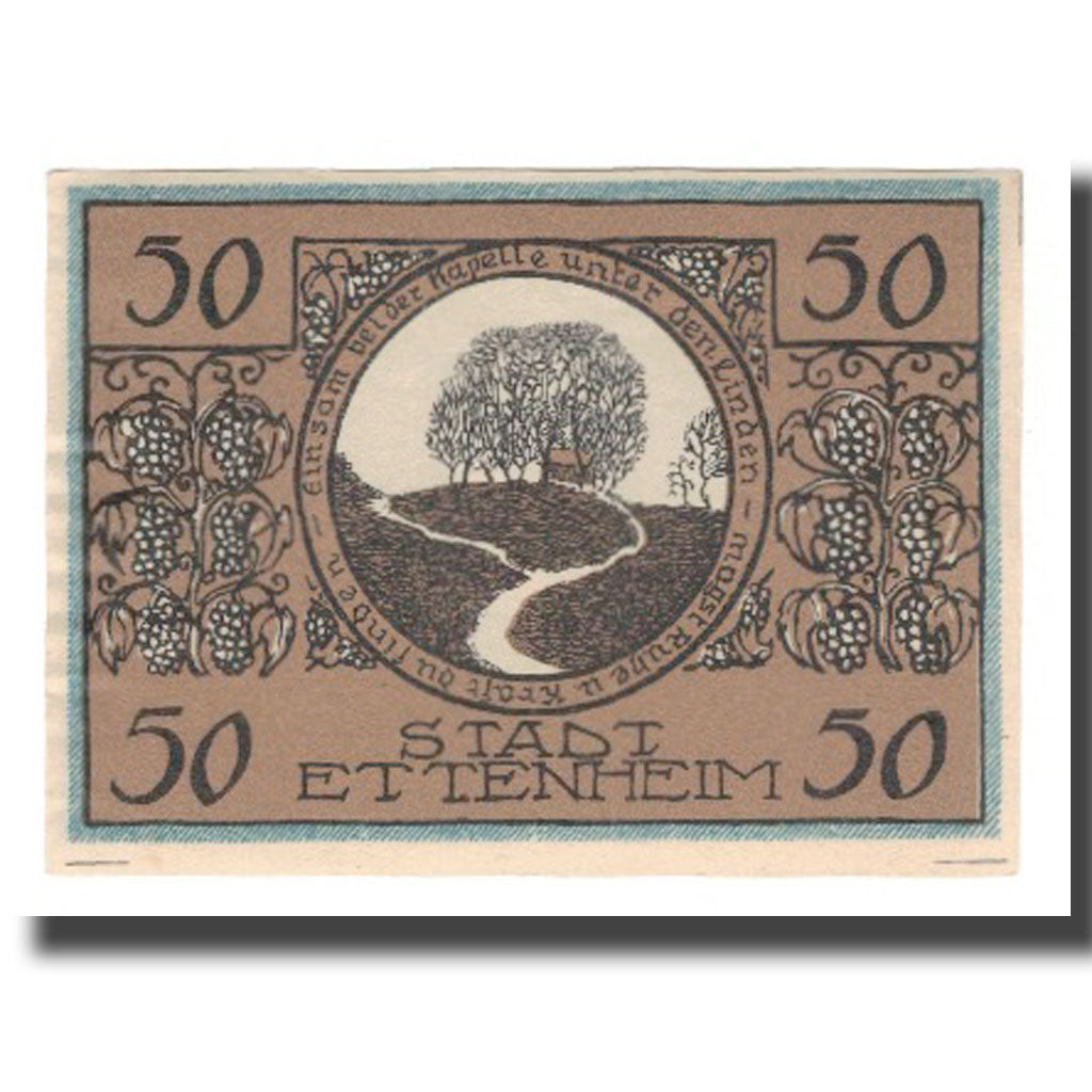 Banconote, Germania, Ettenheim Stadt, 50 Pfennig, paysage, 1922, 1922-03-01