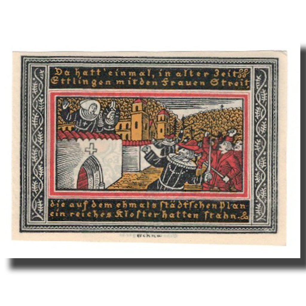 Banconote, Germania, Ettlingen Stadt, 50 Pfennig, personnage 5, 1921, SPL-