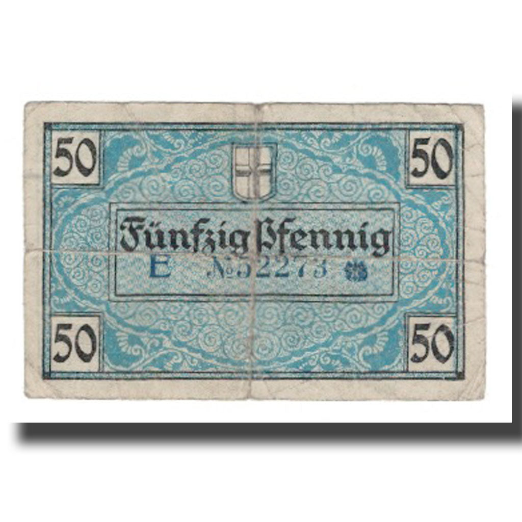 Banconote, Germania, Freiburg i. Br. Stadt, 50 Pfennig, valeur faciale, 1919