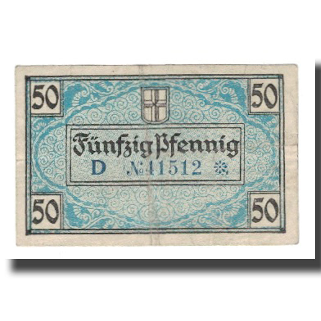 Billete, Alemania, Freiburg i. Br. Stadt, 50 Pfennig, valeur faciale 1, 1919