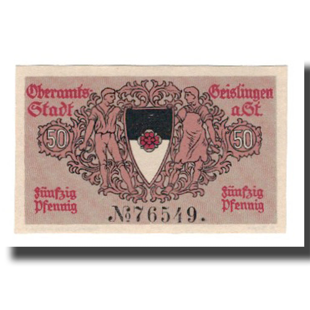 Banconote, Germania, Geislingen a. St. Stadt, 50 Pfennig, valeur faciale 2