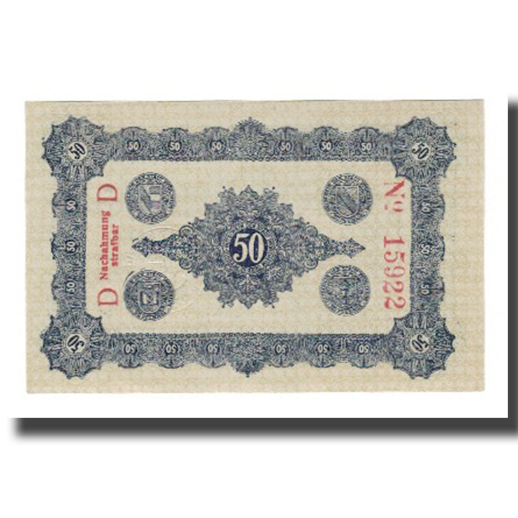 Banconote, Germania, Pforzheim Stadt, 50 Pfennig, valeur faciale 1, 1920