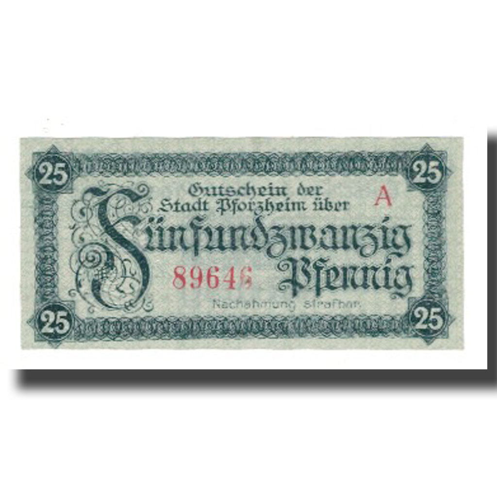 Banknote, Germany, Pforzheim Stadt, 25 Pfennig, Valeur faciale 3, 1920
