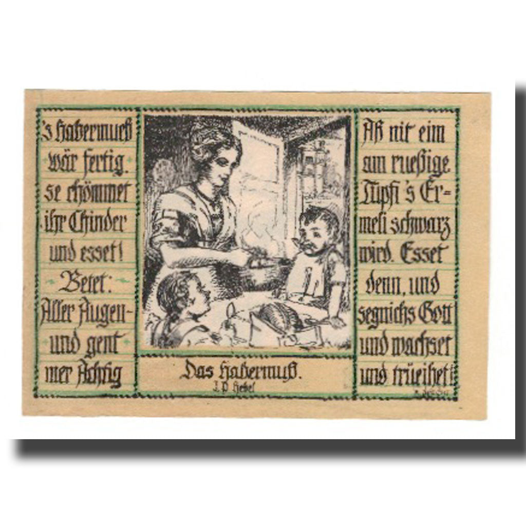 Geldschein, Deutschland, Schopfheim Stadt, 50 Pfennig, personnage, 1921