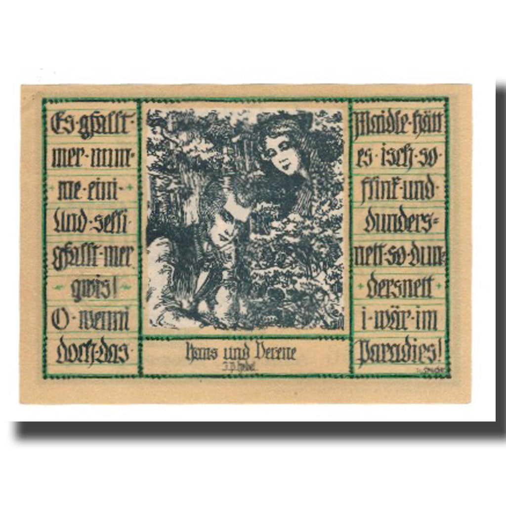 Banconote, Germania, Schopfheim Stadt, 50 Pfennig, personnage 3, 1921