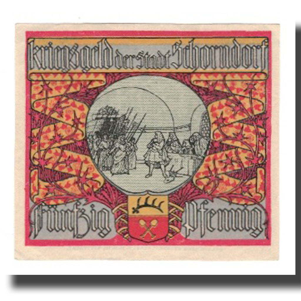Banconote, Germania, Schorndorf Stadt, 50 Pfennig, personnage, 1921, 1921-08-01