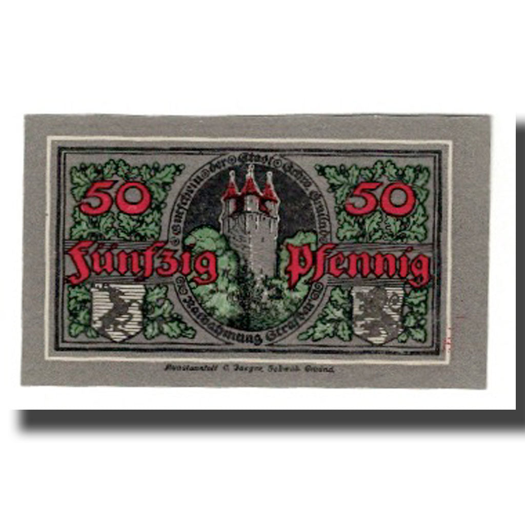 Banconote, Germania, Schwäbisch-Gmünd Stadt, 50 Pfennig, Batiment, 1921