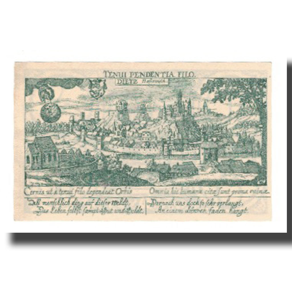 Banknot, Niemcy, Diez Stadt, 10 Pfennig, paysage 2, 1920, AU(55-58), Mehl:D15.6