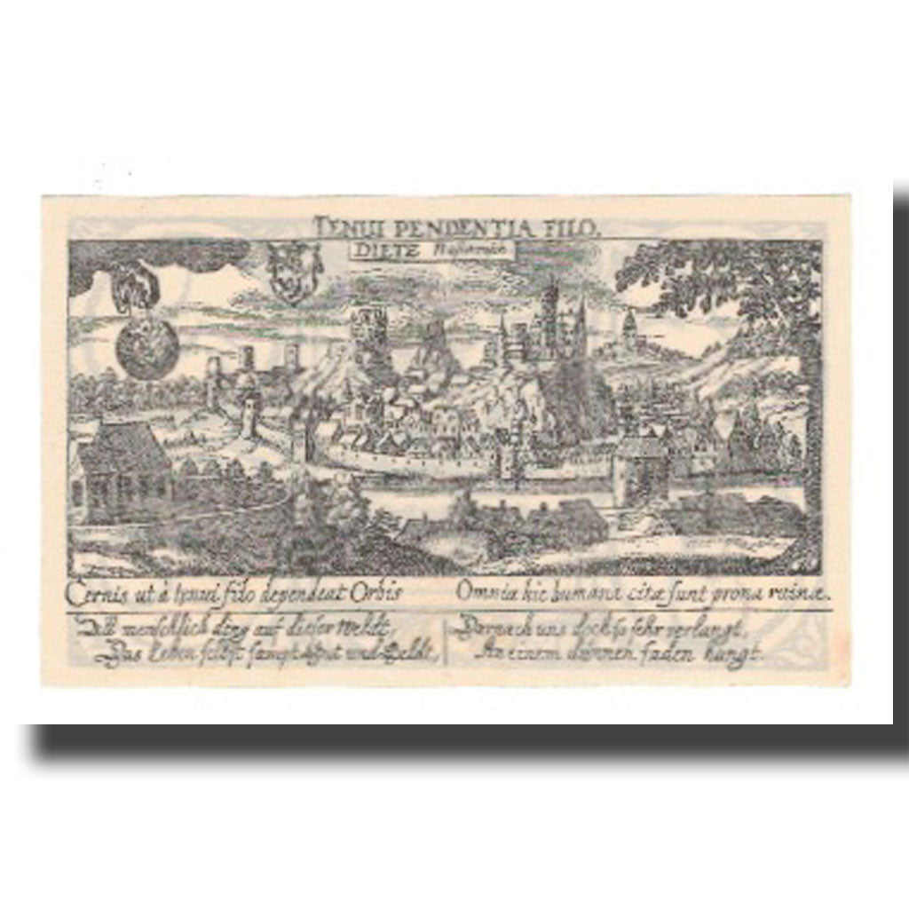 Banknot, Niemcy, Diez Stadt, 25 Pfennig, paysage, 1920, AU(55-58), Mehl:D15.6