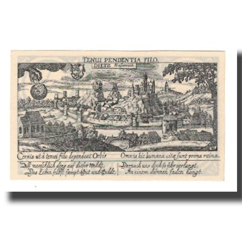 Geldschein, Deutschland, Diez Stadt, 25 Pfennig, paysage 2, 1920, VZ, Mehl:D15.6