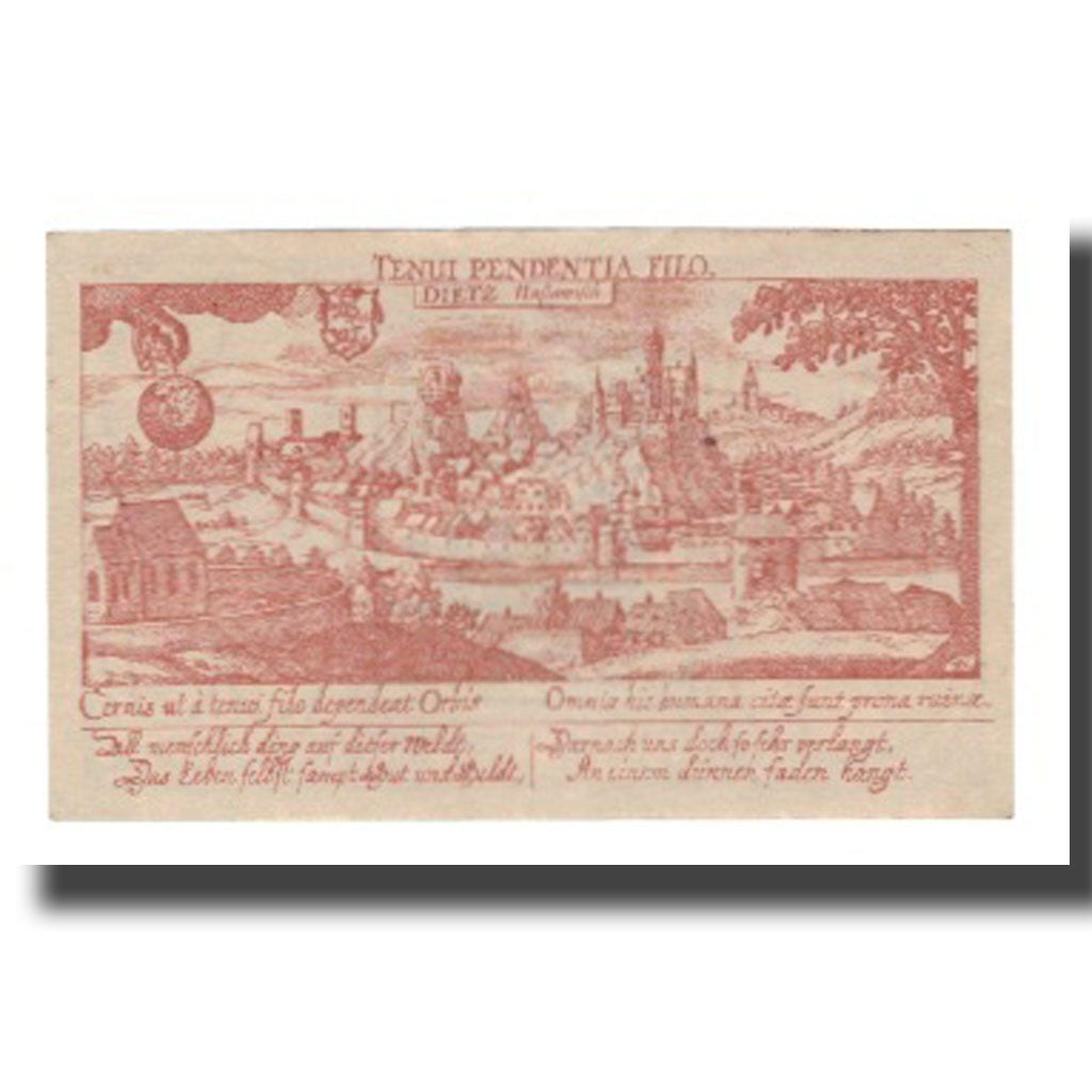 Nota, Alemanha, Diez Stadt, 50 Pfennig, paysage, 1920, AU(55-58), Mehl:D15.6