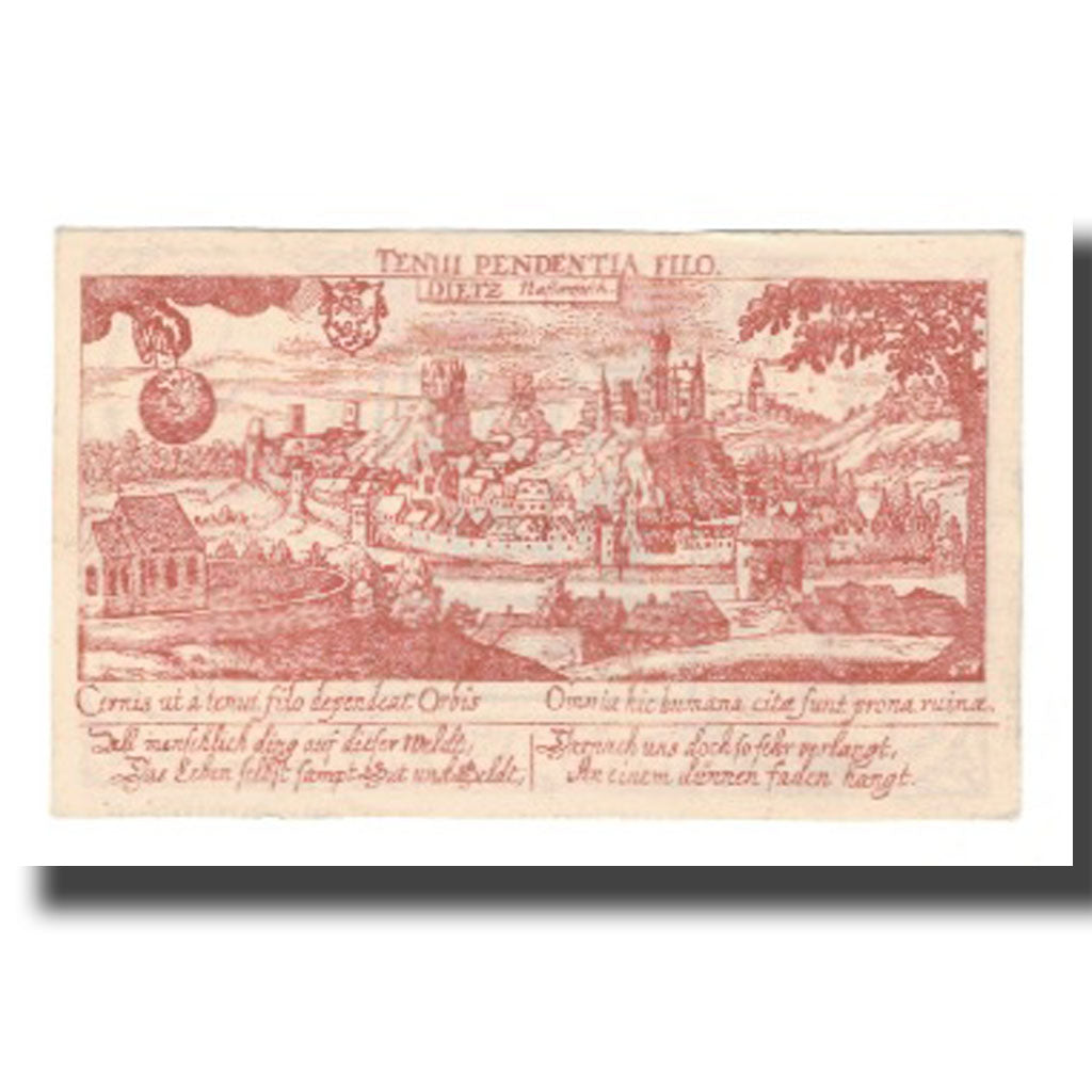 Nota, Alemanha, Diez Stadt, 50 Pfennig, paysage 2, 1920, AU(55-58), Mehl:D15.6