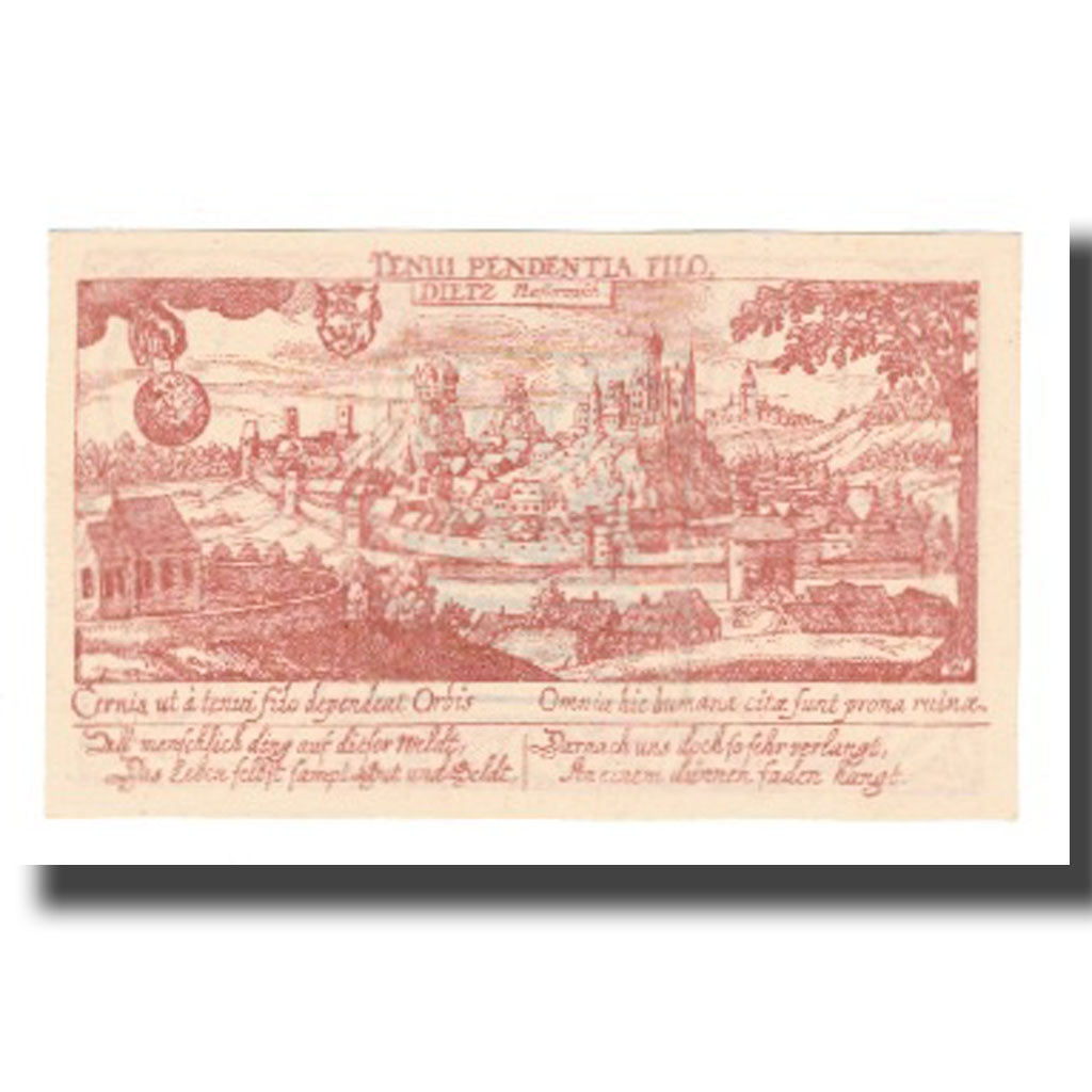 Banconote, Germania, Diez Stadt, 50 Pfennig, paysage 3, 1920, SPL-, Mehl:D15.6