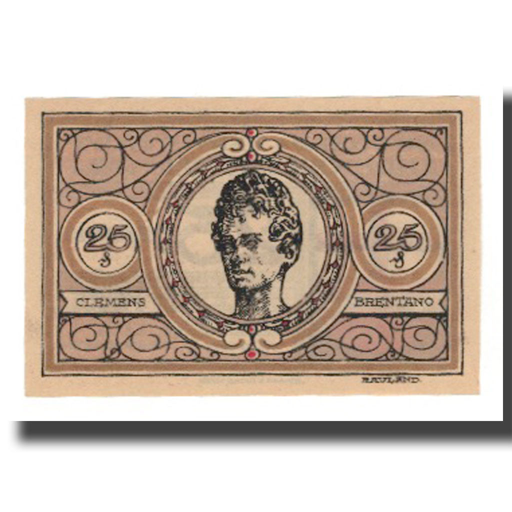 Nota, Alemanha, Ehrenbreitstein Stadt, 25 Pfennig, personnage 1, 1921