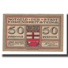Banknote, Germany, Ehrenbreitstein Stadt, 50 Pfennig, paysage 1, 1921