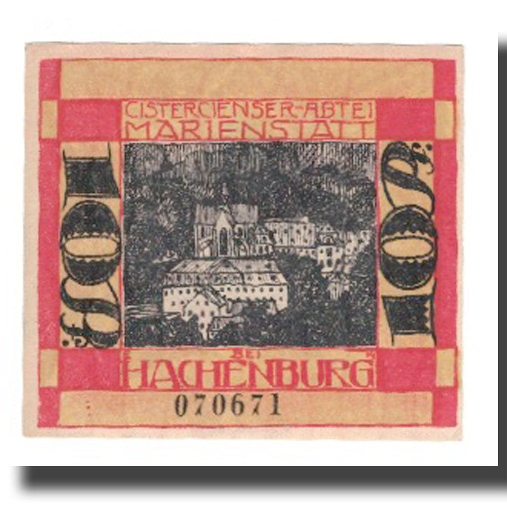 Geldschein, Deutschland, Hachenburg Stadt, 10 Pfennig, Batiment, 1921