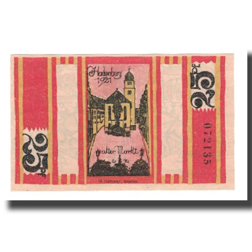 Nota, Alemanha, Hachenburg Stadt, 25 Pfennig, Batiment, 1921, 1921-06-01