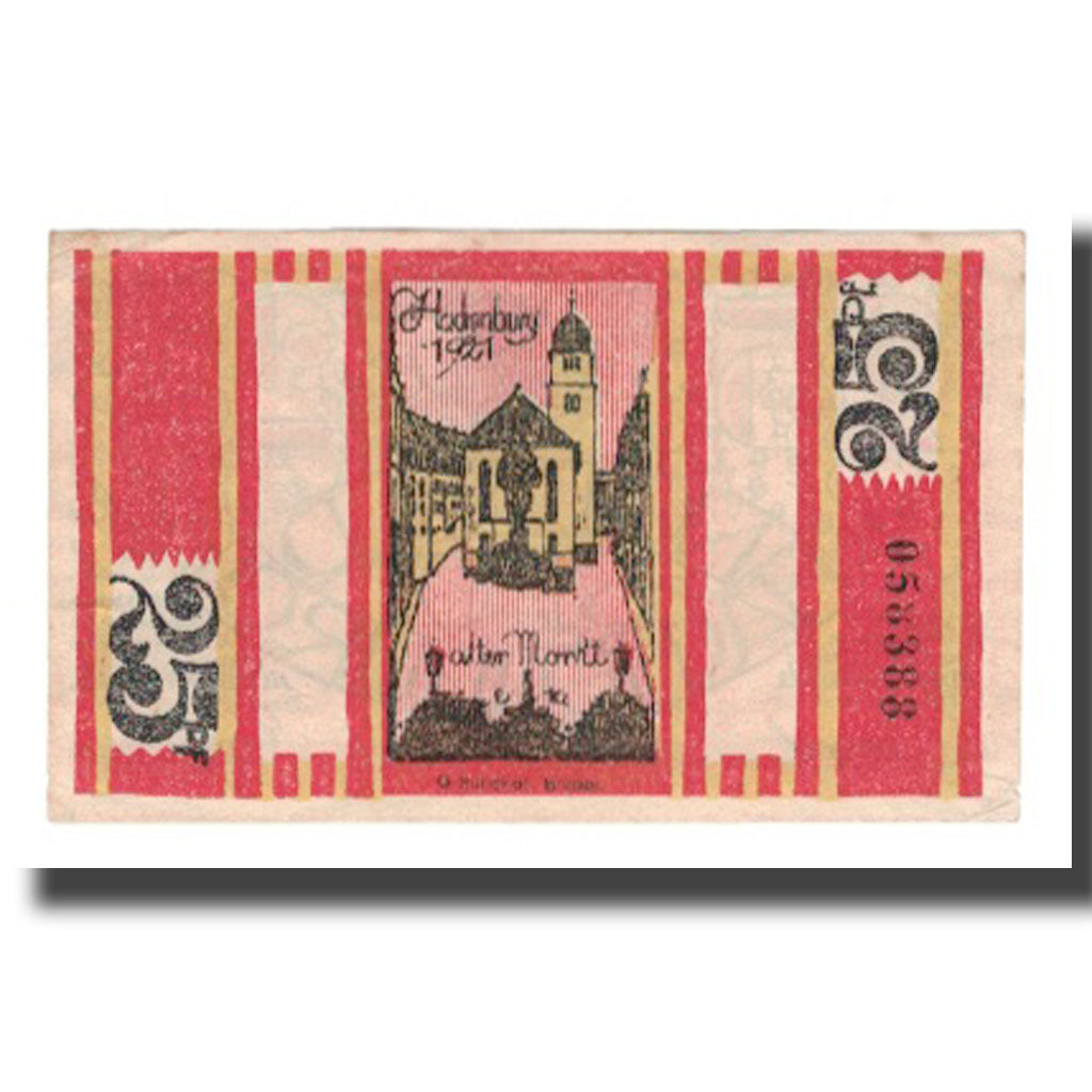 Geldschein, Deutschland, Hachenburg Stadt, 25 Pfennig, batiment 1, 1921