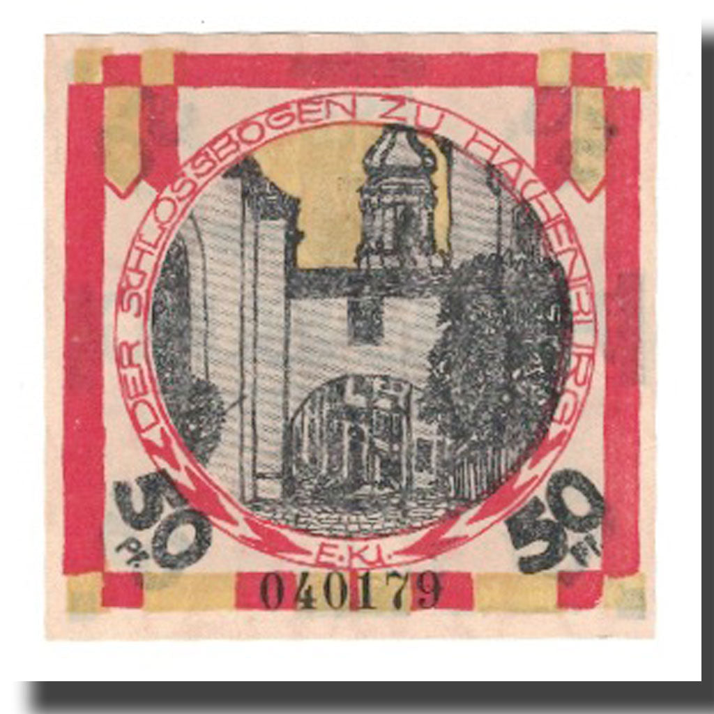 Banconote, Germania, Hachenburg Stadt, 50 Pfennig, batiment 2, 1921, 1921-06-01