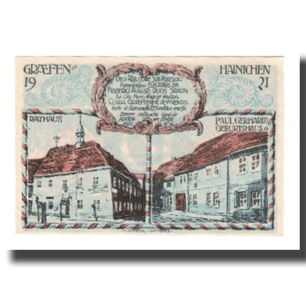 Banconote, Germania, Grafenhainichen Stadt, 10 Pfennig, rue, 1921, 1921-05-31