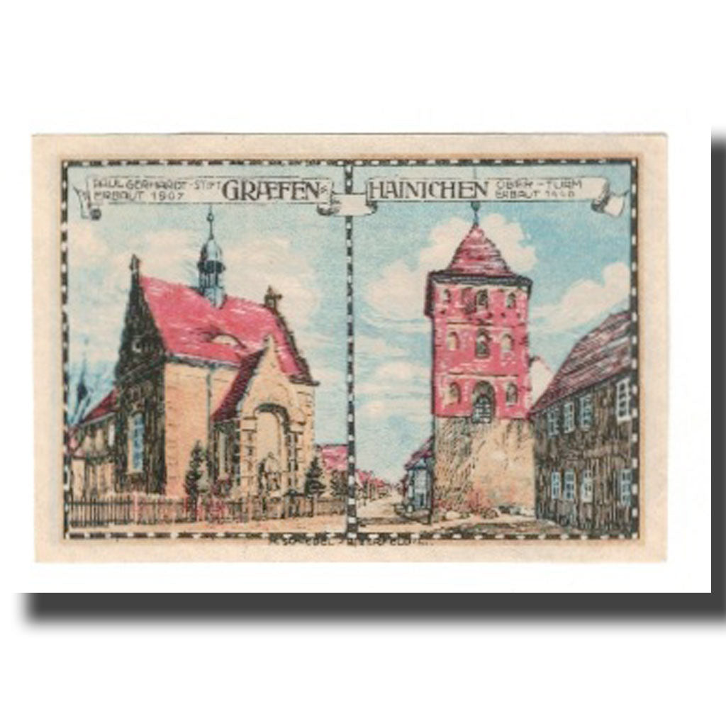 Banconote, Germania, Grafenhainichen Stadt, 25 Pfennig, Batiment, 1921