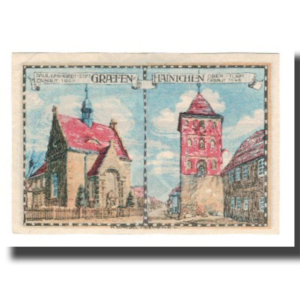 Banconote, Germania, Grafenhainichen Stadt, 25 Pfennig, batiment 2, 1921