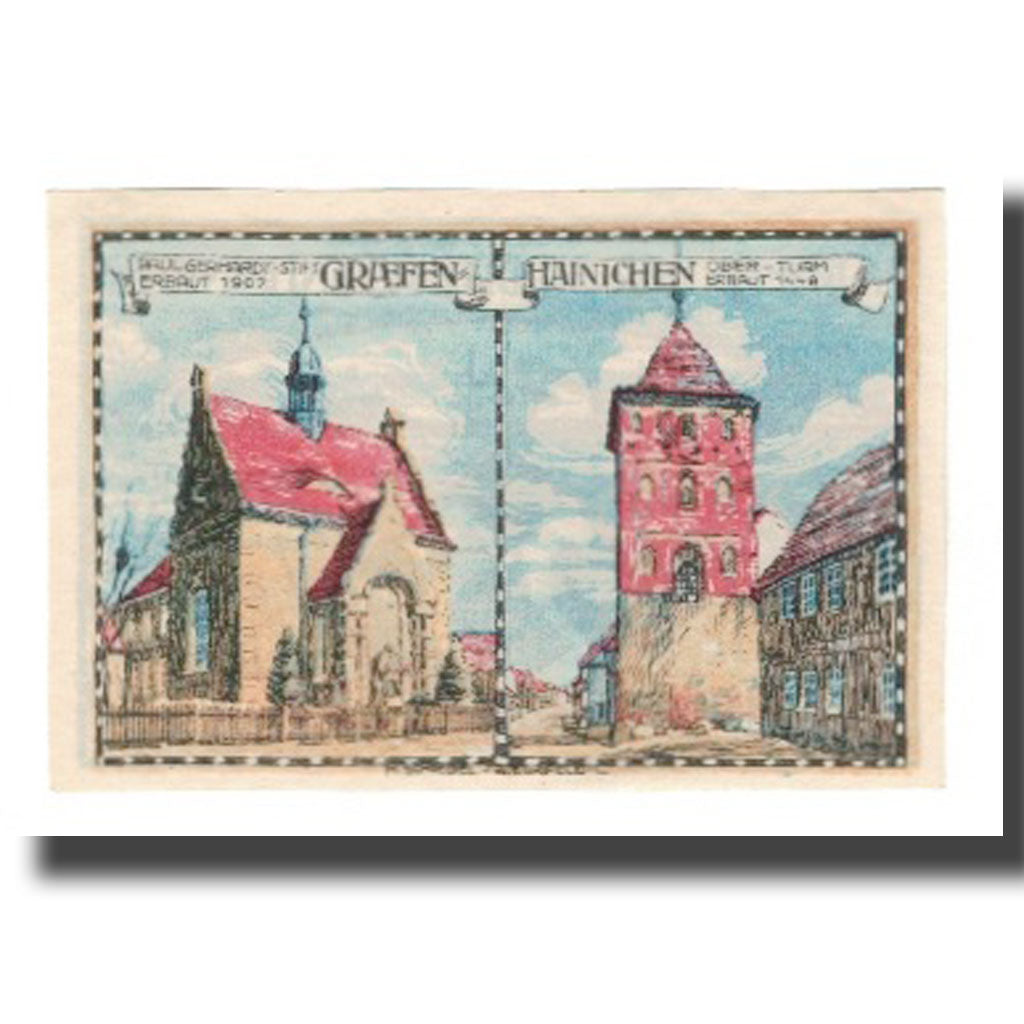 Banconote, Germania, Grafenhainichen Stadt, 25 Pfennig, batiment 3, 1921