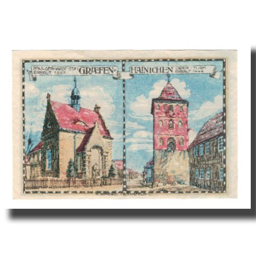 Banconote, Germania, Grafenhainichen Stadt, 25 Pfennig, Batiment 5, 1921
