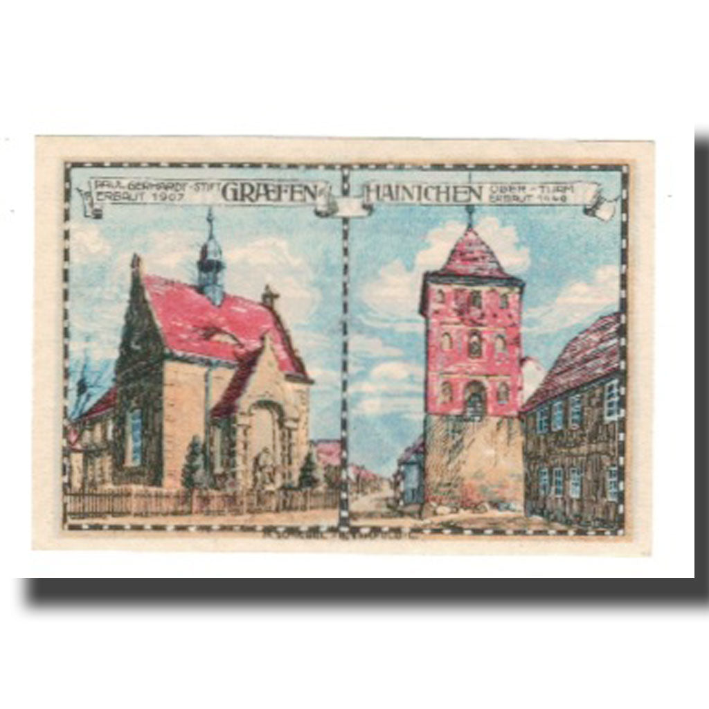 Banknote, Germany, Grafenhainichen Stadt, 25 Pfennig, Batiment 8, 1921