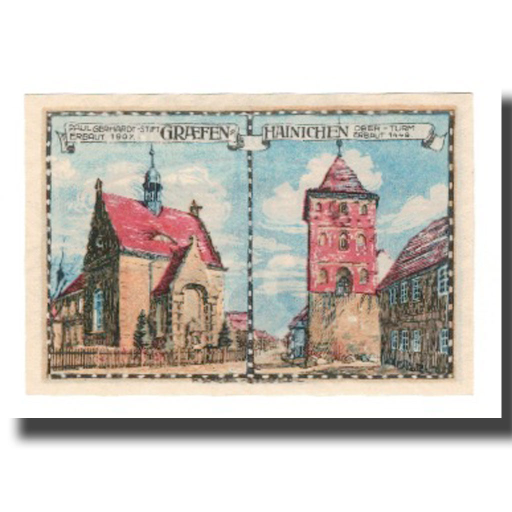 Geldschein, Deutschland, Grafenhainichen Stadt, 25 Pfennig, Batiment 9, 1921