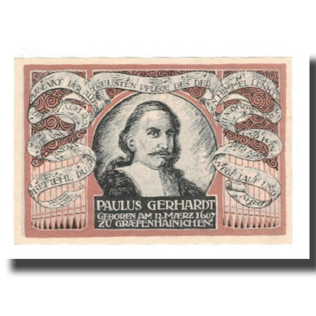 Geldschein, Deutschland, Grafenhainichen Stadt, 50 Pfennig, personnage 1, 1921