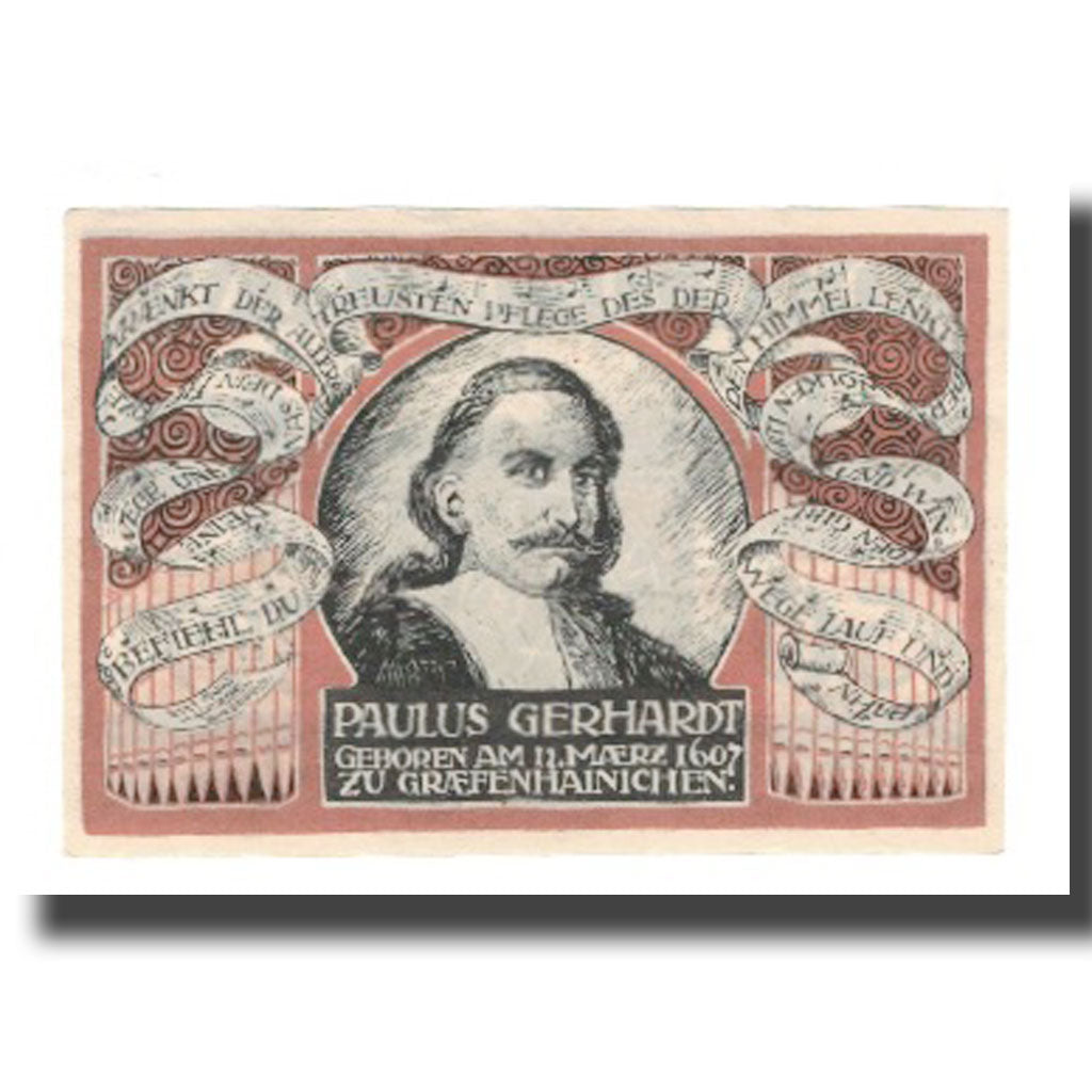 Geldschein, Deutschland, Grafenhainichen Stadt, 50 Pfennig, personnage 4, 1921