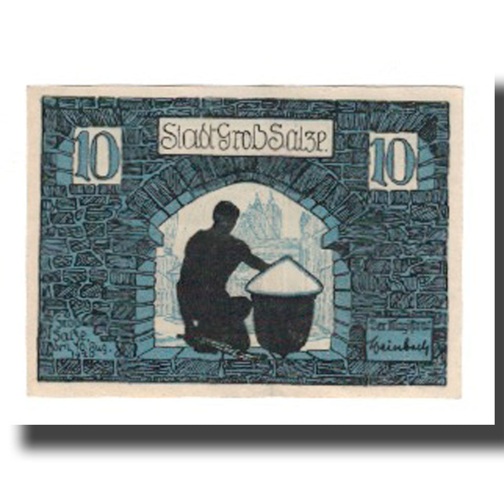 Geldschein, Deutschland, Groß-Salze Stadt, 10 Pfennig, valeur faciale, 1920