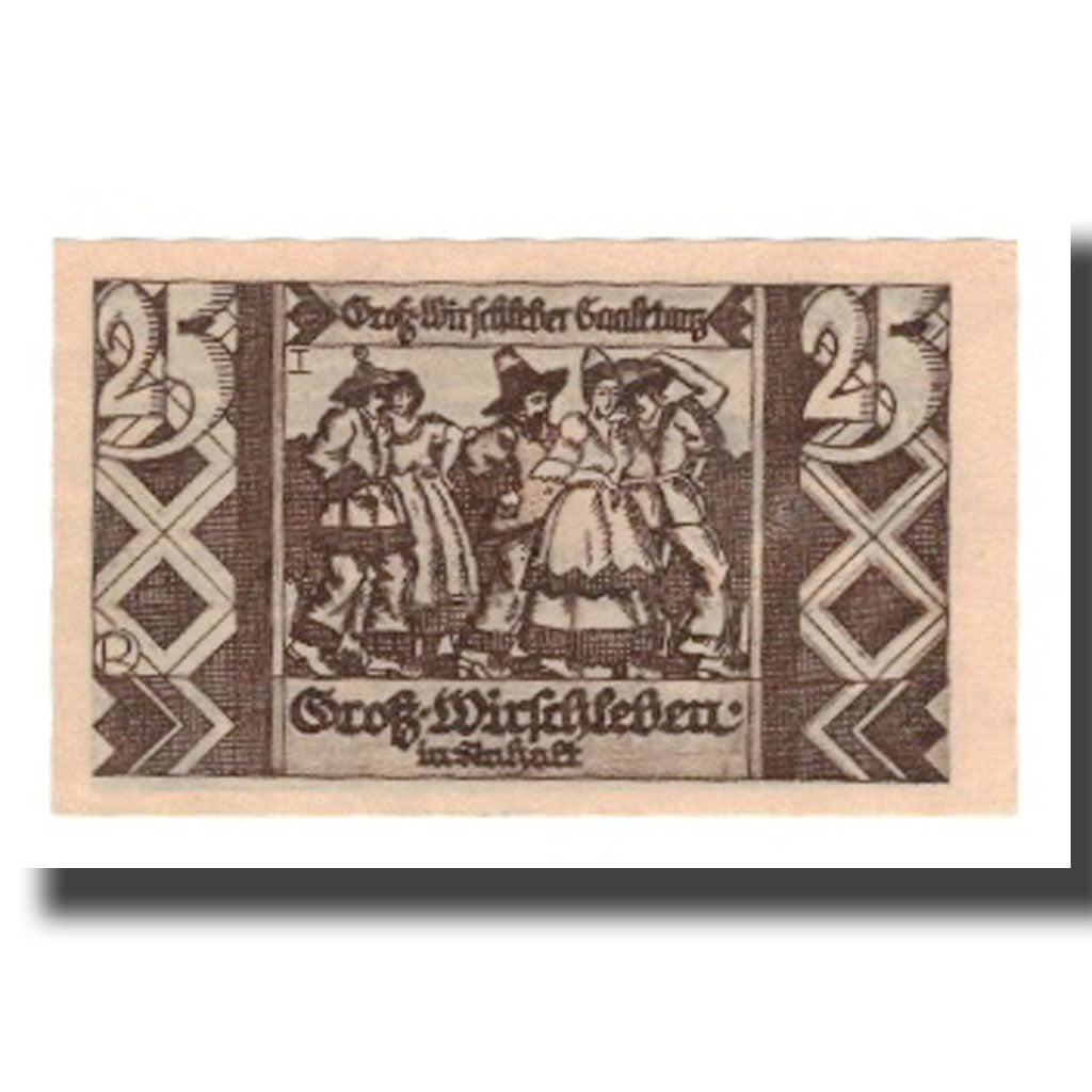 Banknote, Germany, Groß-Wirschleben Gemeinde, 25 Pfennig, personnage, 1921