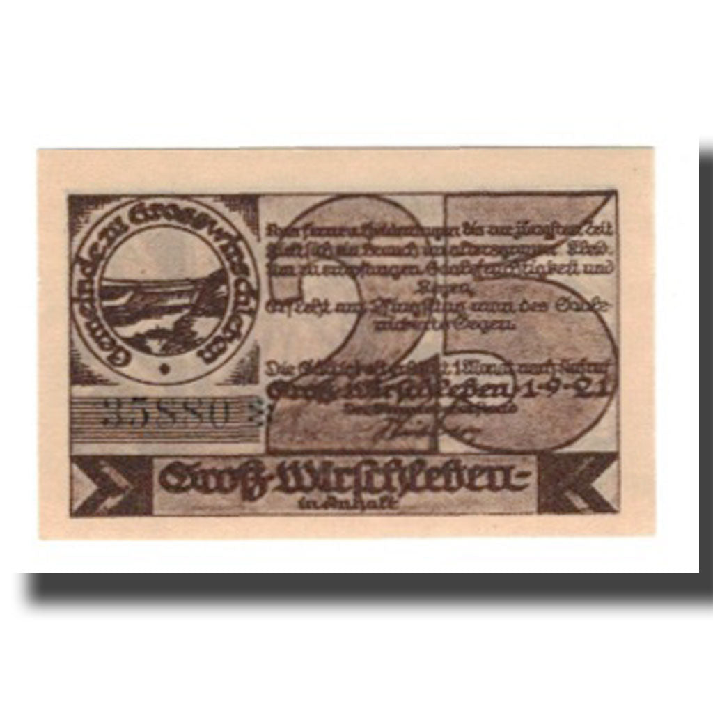 Banknote, Germany, Groß-Wirschleben Gemeinde, 25 Pfennig, personnage 1, 1921