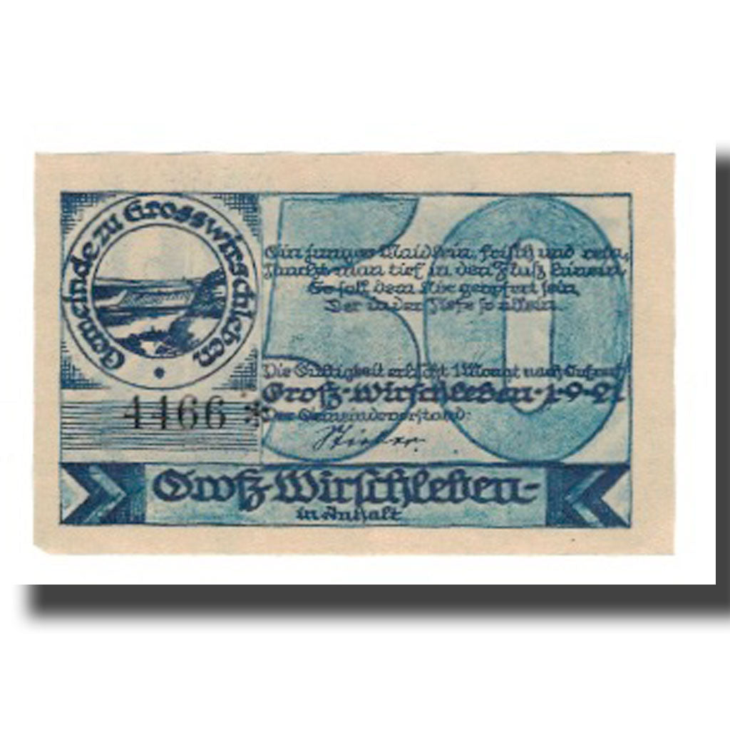 Geldschein, Deutschland, Groß-Wirschleben Gemeinde, 50 Pfennig, personnage 1