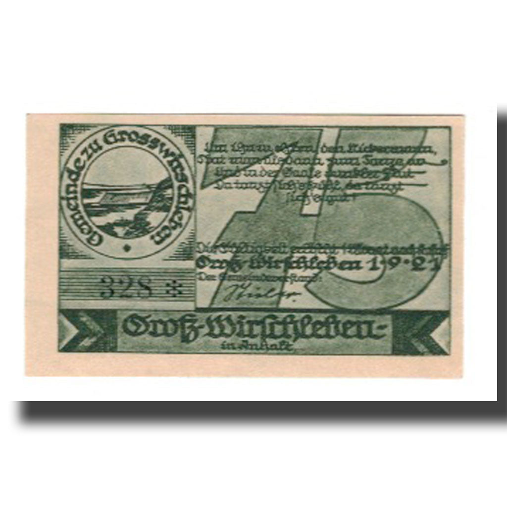 Geldschein, Deutschland, Groß-Wirschleben Gemeinde, 75 Pfennig, personnage