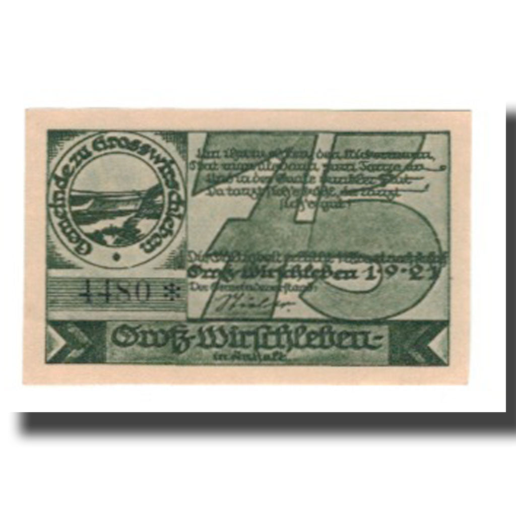 Geldschein, Deutschland, Groß-Wirschleben Gemeinde, 75 Pfennig, personnage 1